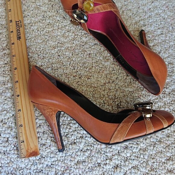 Giuseppe Zanotti Cognac Heels with Stone Embellishments Pumps size 36.5 - Picture 5 of 14